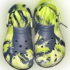 Size 1 child’s marble crocs in good condition